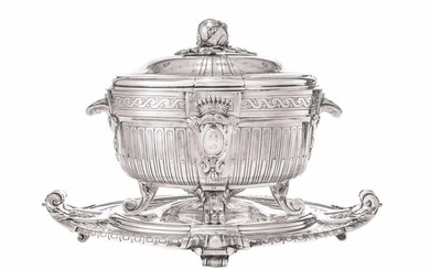 Silver Plate Soup Tureen and Cover with Matching Stand by Christofle Paris