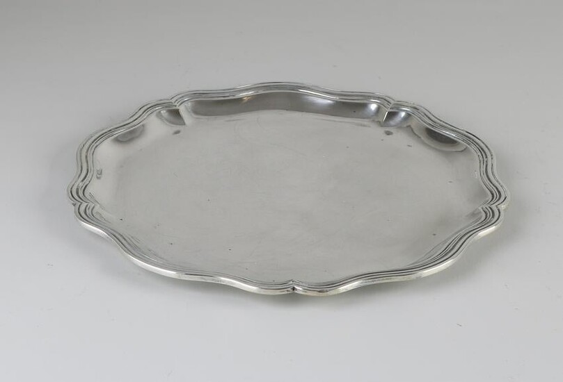 Silver tableau, 800, round contoured model with ribbed