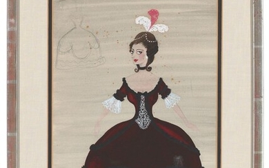 Sir Osbert Lancaster, CBE (1908-1986), Costume study for The Lady in Red in Love in a Village