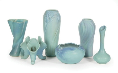 Six Van Briggle Art Pottery Vases