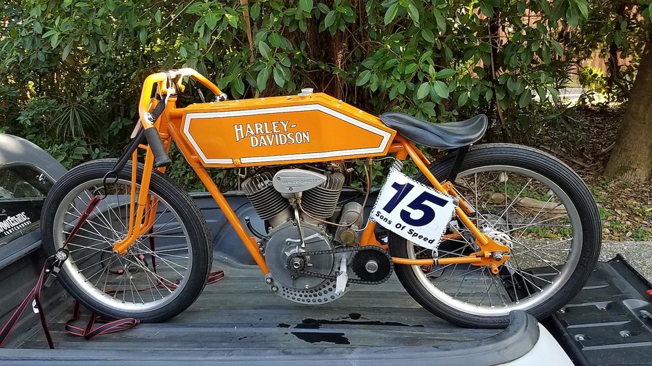 'Sons of Speed', 1915 Harley-Davidson Twin Model F Board Track Racing Motorcycle