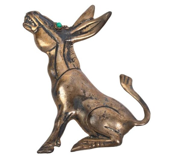 Sterling Donkey Mule Figural Brooch - Mexico