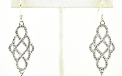 Sterling Pave Earrings w Baroque Tahitian Pearls