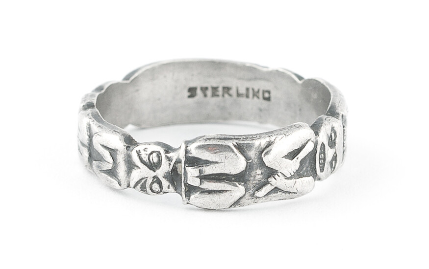 Sterling Silver Totem Pole Ring