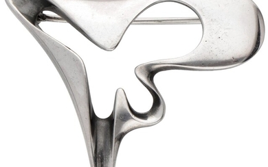 Sterling silver no.324 'Amoeba' brooch by Henning Koppel for Georg Jensen.