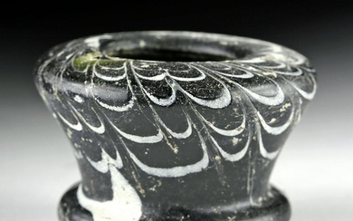 Stunning 12th C. Islamic Ink Well Marbled Glass