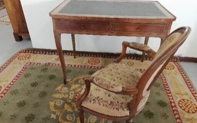 TABLE BUREAU de style Louis XV en bois de... - Lot 54 - Osenat