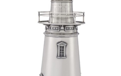 THE ‘BOSTON LIGHT’: A SILVER-PLATED LARGE FIGURAL COCKTAIL SHAKER