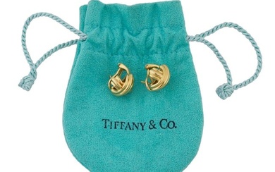 TIFFANY AND CO 18K GOLD SIGNATURE X CLIP EARRINGS