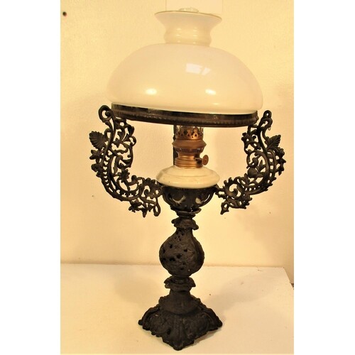 Table lamp from Medan, Sumatra. Lamps such as these were imp...