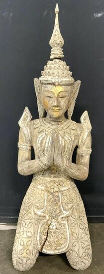 Thai Sculpture Kneeling Buddhist Angel Greeting