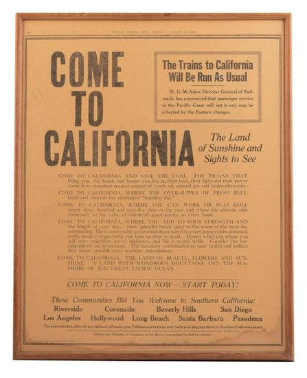 The lure of California during WWI