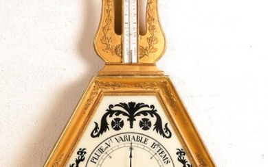 Thermometer/barometer in Lyra shape, France, around 1820-30,...