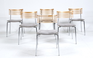 Thore Lassen & Søren Nielsen. Six stackable dining chairs, model Rail (6)