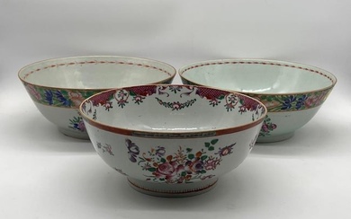 Three Chinese Export Porcelain Serving Bowls