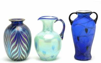 Three Dave Fetty for Fenton Glass Pieces.