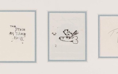 Tracey Emin CBE RA, British b.1963- The Stain and Singing Bird, 2007; the complete hand-stitched booklet of fourteen images, with original paper envelope and lithographic temporary tattoo, signed and dated in pencil to envelope, from an unnumbered...
