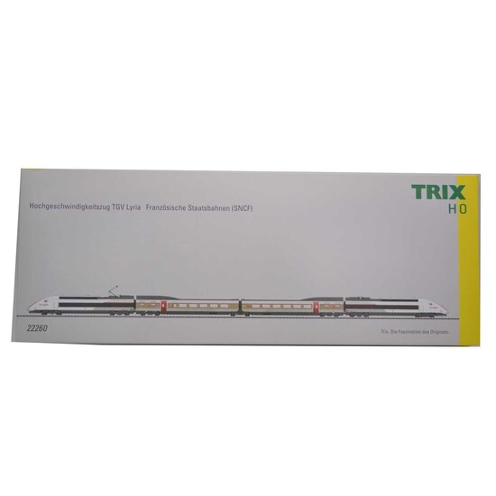 Trix HO gauge model railways set ref 22260 TGV Lyria high-speed train SNCF