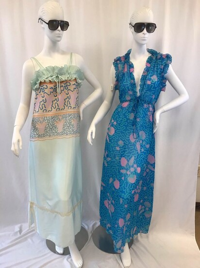 Two (2) Zandra Rhodes Dresses C. 1970s