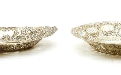 Two German silver pierced dishes