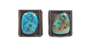 Two Navajo Silver and Turquoise Rings