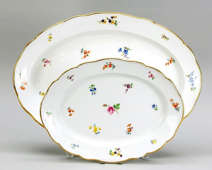 Two serving plates, Meissen, mark 1