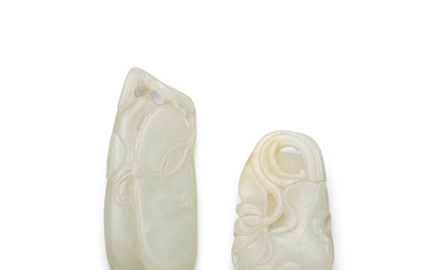 Two white jade pendants