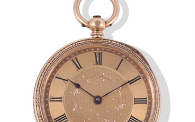 UNSIGNED, GOLD COLOURED OPEN FACE POCKET WATCH