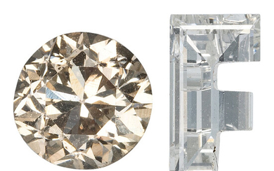 Unmounted Diamonds Diamond: "F" shaped weighing 0.41 carat Dimensions:...