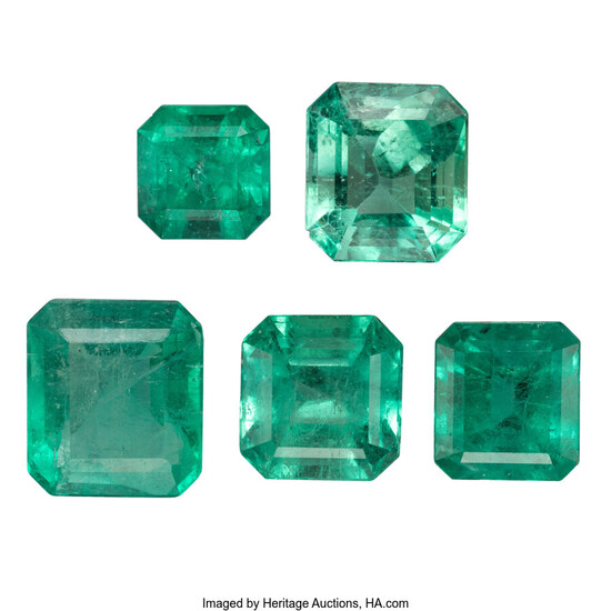 Unmounted Emeralds Emerald: Emerald-cut weighing 1.67 carats Dimensions: 7.14...