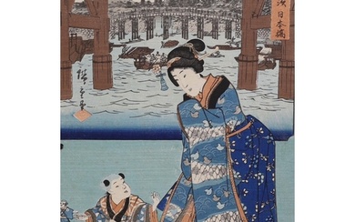 Utagawa Hiroshige (1797-1858), Japanese woodblock print, Nih...