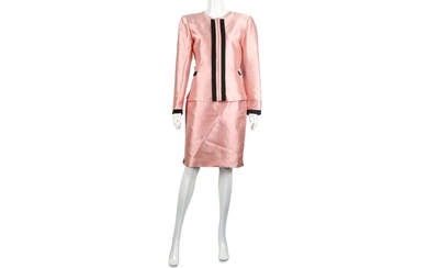 Valentino Boutique Pink Silk Skirt Suit - size 10