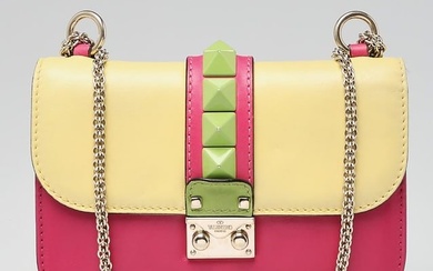 Valentino Pink/Yellow/Green Leather Glam Rock