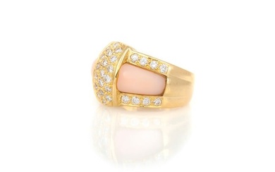 Van Cleef & Arpels Blush Coral Diamond and Gold Ring