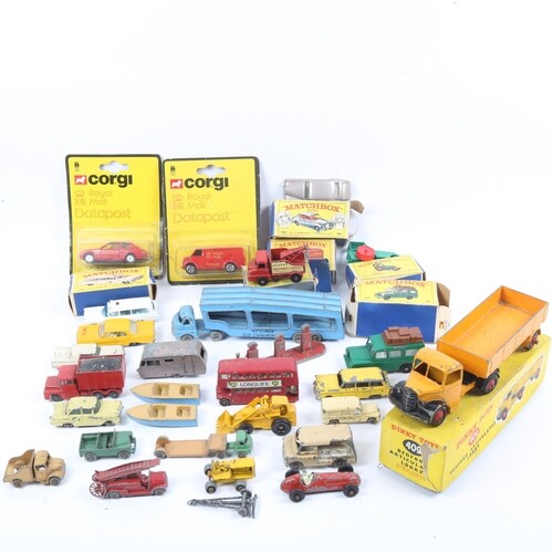 Various Vintage Dinky and Matchbox toys, including boxed Bed...