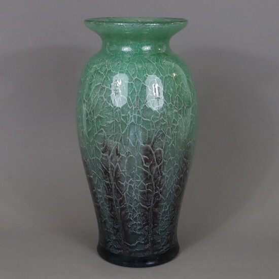 Vase de sol Ikora - WMF, années 1930, verre transparent à paroi épaisse avec émaux...