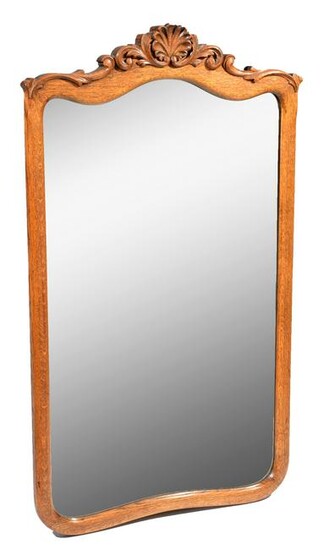 Victorian Oak Framed Beveled Mirror, 45 1/2" t.
