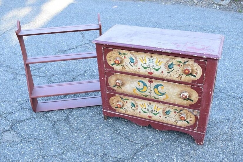 Victorian Painted Pine Cottage Chest of Drawers