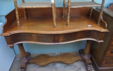 Victorian mahogany serving table (48'' wide x 31'' high) hav...
