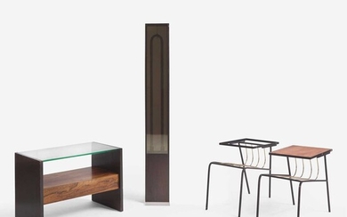 Vladimir Kagan (American, 1927-2016) Group of Side Tables and Hairpin Floor Lamp, Model 7026, Kagan-Dreyfuss, Inc. and Vladimir Kagan Designs, Inc., USA, circa 1950 and 1970