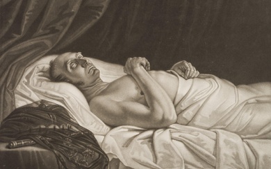 W. GREBNER (*1784) after BREE (*1786), Duke of Brunswick-Oels on his deathbed, around 1815, Crayon m
