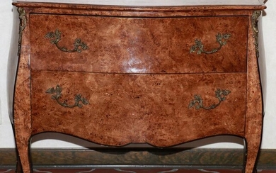 WALNUT FRENCH STYLE TWO DRAWER COMMODE
