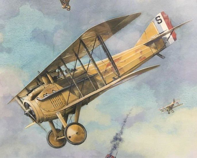 WWI France SPAD 7 Lithograph