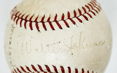 Walter Johnson Single Signed Baseball