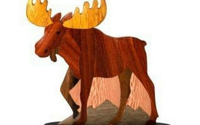 Wooden Moose Figurine