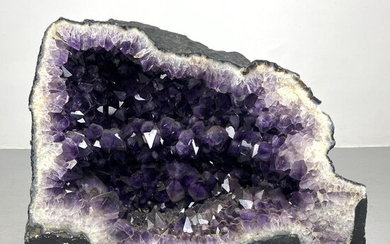 X Large Amethyst Brazilian Geode with large Crystals. Natural Mineral