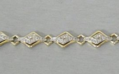 Yellow gold bracelet paved with diamonds in a...