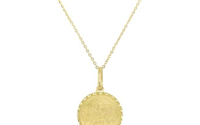 Zodiac "Virgo" Necklace in 14k Yellow Gold