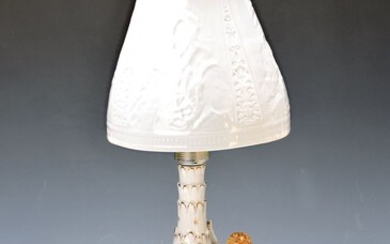 lithophane-lamp, Schierholz/Plaue, 20th c., porcelain, foot by...