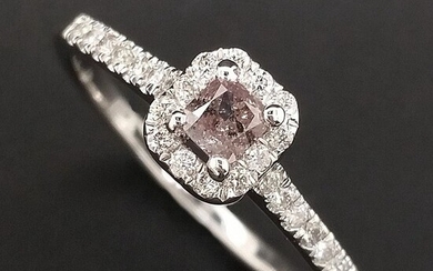 0.40ct Fancy Grey Pink, Diamonds - 14 kt. White gold - Ring - ***No Reserve Price***
